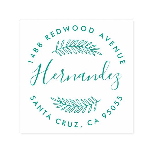 Rustieke ronde krans stijlvol script retour adres  zelfinktende stempel (Design)