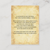 rustieke  rood bloemig wenskaarten informatiekaartje (Achterkant)