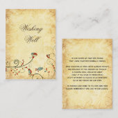 rustieke  rood bloemig wenskaarten informatiekaartje (Voorkant / Achterkant)