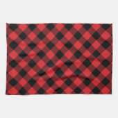 Rustieke rood en zwart Buffalo Plaid Theedoek (Horizontaal)