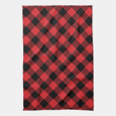 Rustieke rood en zwart Buffalo Plaid Theedoek (Verticaal)