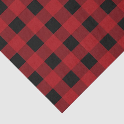Rustieke rood en zwart Buffalo Plaid Tissuepapier (Detail)