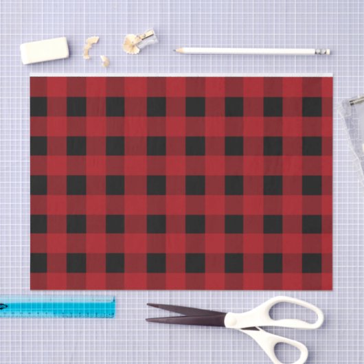 Rustieke rood en zwart Buffalo Plaid Tissuepapier (Craft)