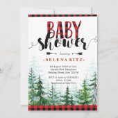 Rustieke Rood Plaid Boy Baby shower Invitation Kaart (Voorkant)