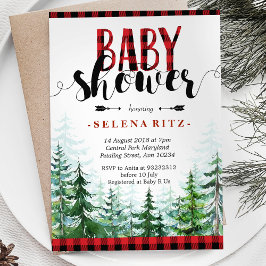 Rustieke Rood Plaid Boy Baby shower Invitation Kaart