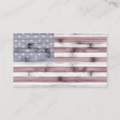 Rustieke Rood Wit Blauw Hout VS vlag Visitekaartje (Voorkant)