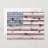 Rustieke Rood Wit Blauw Houten Amerikaanse vlag Briefkaart (Voorkant / Achterkant)