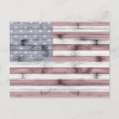 Rustieke Rood Wit Blauw Houten Amerikaanse vlag Briefkaart (Voorkant)