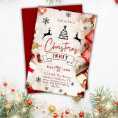 Rustieke rood & wit feestelijke elegante kerst kaart