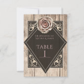 Rustieke Roos Elegant Licht Diamanten Tafelnummer (Voorkant)