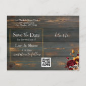 Rustieke Roos en Aster Wedding Save the Date Briefkaart (Achterkant)