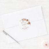 Rustieke Roos en Chrysanthemum Herfst Bruiloft Ronde Sticker (Envelop)