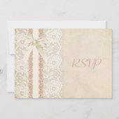 Rustieke roos en kant trouw-RSVP Kaart (Voorkant)