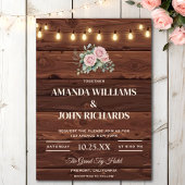 Rustieke Roos Lights Boho Dream Feathers Wedding Kaart