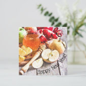 Rustieke Rosh Hashanah Waterverf Appels en Honing Kaart (Staand voorkant)