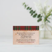 Rustieke Royal Stewart Plaid Bruiloft Behuizing Ka Informatiekaartje (Staand voorkant)
