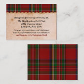 Rustieke Royal Stewart Plaid Bruiloft Behuizing Ka Informatiekaartje (Voorkant / Achterkant)