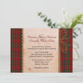Rustieke Royal Stewart Plaid bruiloft uitnodiging (Staand voorkant)
