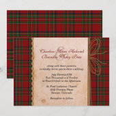 Rustieke Royal Stewart Plaid bruiloft uitnodiging (Voorkant / Achterkant)