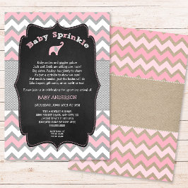 Rustieke Roze Baby Sprinkle Uitnodiging, meisje ba Kaart