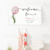 Rustieke Roze Balloon Baby shower Welkomstbanner Spandoek (Insitu)