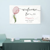 Rustieke Roze Balloon Baby shower Welkomstbanner Spandoek (Beurs)