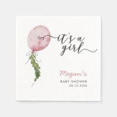 Rustieke Roze Balloon Boy Baby shower servetten (Voorkant)