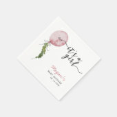 Rustieke Roze Balloon Boy Baby shower servetten (Hoek)