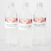 Rustieke Roze Bloem Bruiloft Water Fles Labels Waterfles Etiket (Flessen)