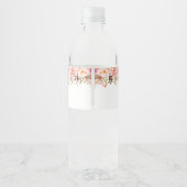 Rustieke Roze Bloem Bruiloft Water Fles Labels Waterfles Etiket (Achterkant)