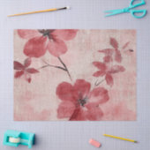 Rustieke Roze Bloem Motief Linnen (5) Tissuepapier (Craft)