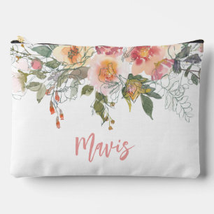 Rustieke roze bloem waterverf bruidsmeisje etui