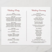 Rustieke Roze Bloemen Bloemen Lijst Trouwprogramma (Achterkant)