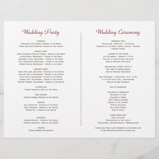 Rustieke Roze Bloemen Bloemen Lijst Trouwprogramma (Achterkant)