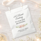 Rustieke Roze Bloemen Bruiloft Favor Tassen Bedankzakje (Geknipt)