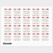 Rustieke Roze Bloemen Bruiloft Vierkante Stickers (Vel)