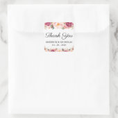 Rustieke Roze Bloemen Bruiloft Vierkante Stickers (Tas)