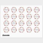 Rustieke Roze Bloemen Bruiloft Welkom Stickers (Vel)