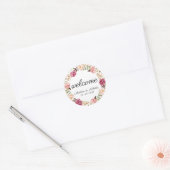 Rustieke Roze Bloemen Bruiloft Welkom Stickers (Envelop)