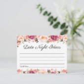 Rustieke Roze Bloemen Datum Nacht Ideeën Kaarten (Staand voorkant)