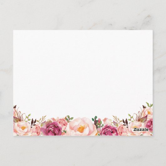 Rustieke Roze Bloemen Datum Nacht Ideeën Kaarten (Achterkant)