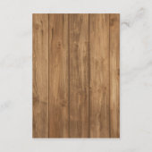 Rustieke Roze Bloemen en Hout Bruiloft Detail Kaar Informatiekaartje (Achterkant)