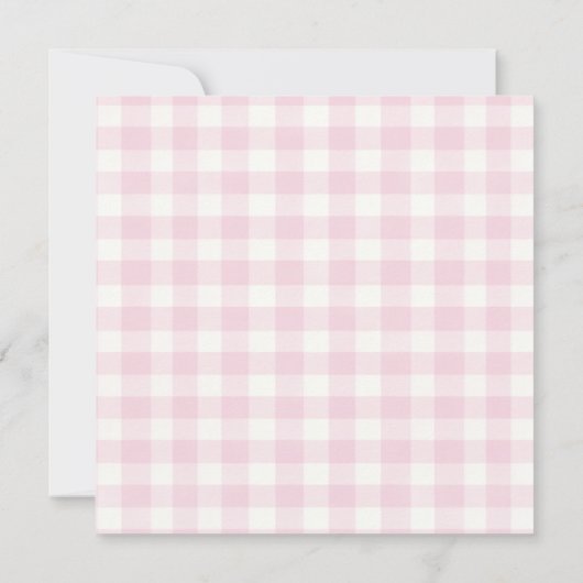 Rustieke Roze Bloemen Gingham Plaid Vakantie Foto Feestdagenkaart (Achterkant)