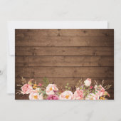 Rustieke Roze Bloemen Kant String Lights Dank u Bedankkaart (Achterkant)