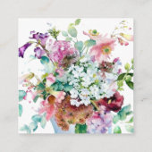 Rustieke Roze Bloemen Tuin Wedding Details Informatiekaartje (Achterkant)