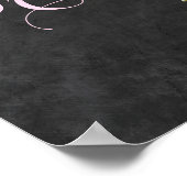 Rustieke roze bloemen welkomstbord voor bruidsdouc poster (Hoek)