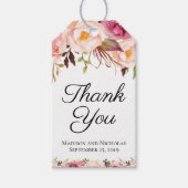 Rustieke roze bloemenbruiloft gunst cadeau Labels Cadeaulabel (Voorkant)