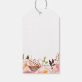 Rustieke roze bloemenbruiloft gunst cadeau Labels Cadeaulabel (Achterkant)
