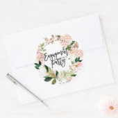 Rustieke roze bloemenkrans verlovingsfeestje stick ronde sticker (Envelop)