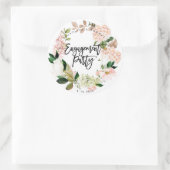Rustieke roze bloemenkrans verlovingsfeestje stick ronde sticker (Tas)